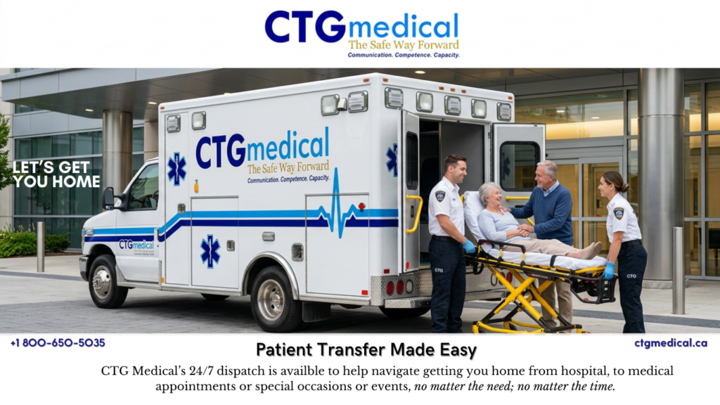 Ambulance transporting elderly patient