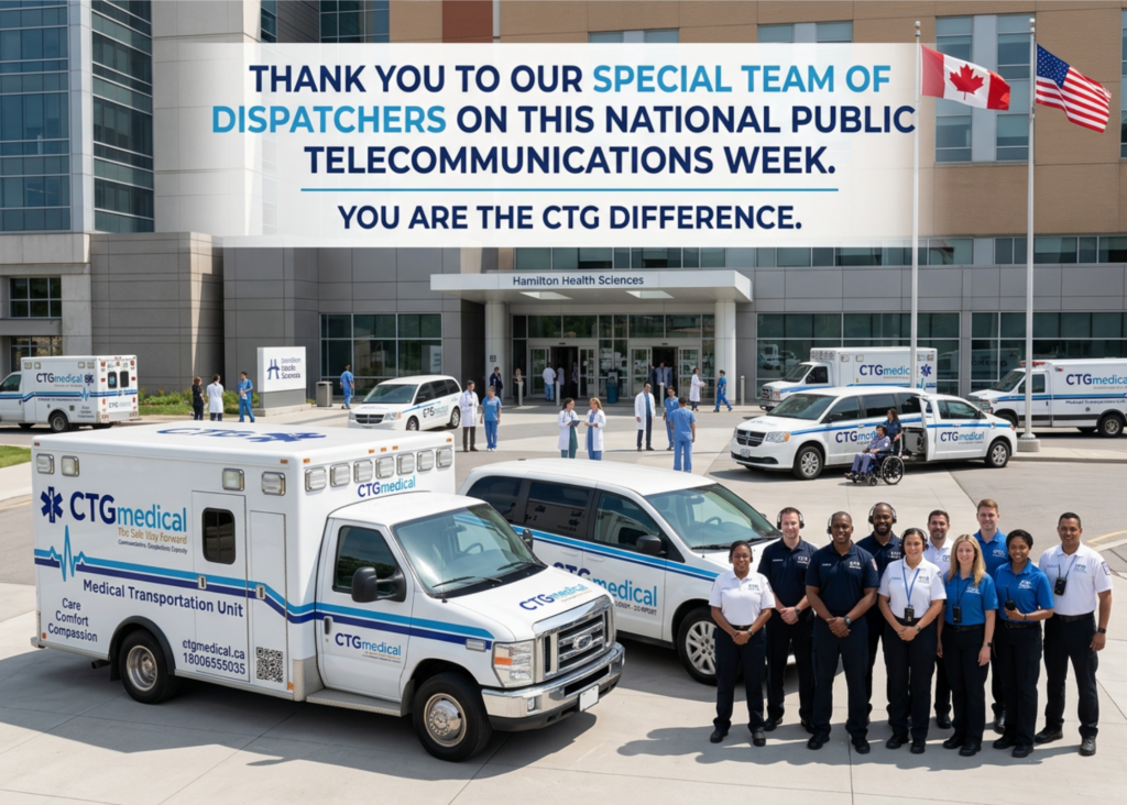CTG Medical team and ambulances at hospital entrance